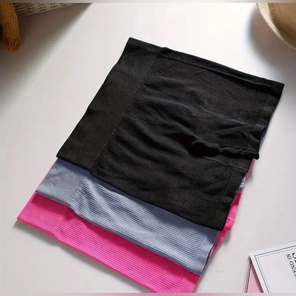 3-Pack women solid ribbed shorts- stretchy and soft